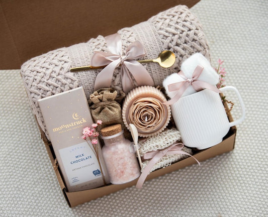 Self Care Package For her Gif Box for Women Gift Basket Spa Care Package for Women Sending Hugs Relaxation Gift box for Friend