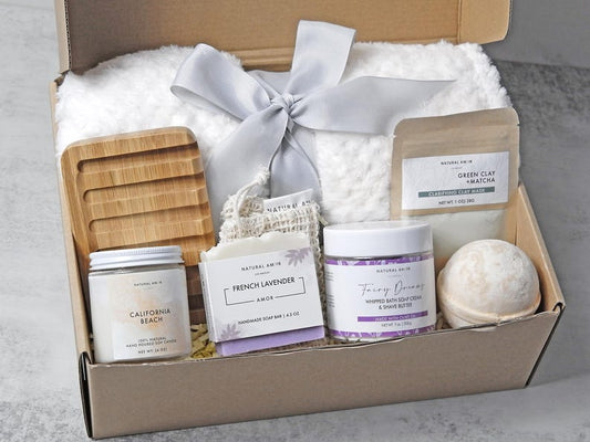 Care Package Gift| Relaxation Blanket Spa Gift Set| Lavender Rose| Self care Gift| Handmade Gift for her| Gift Baskets for Women